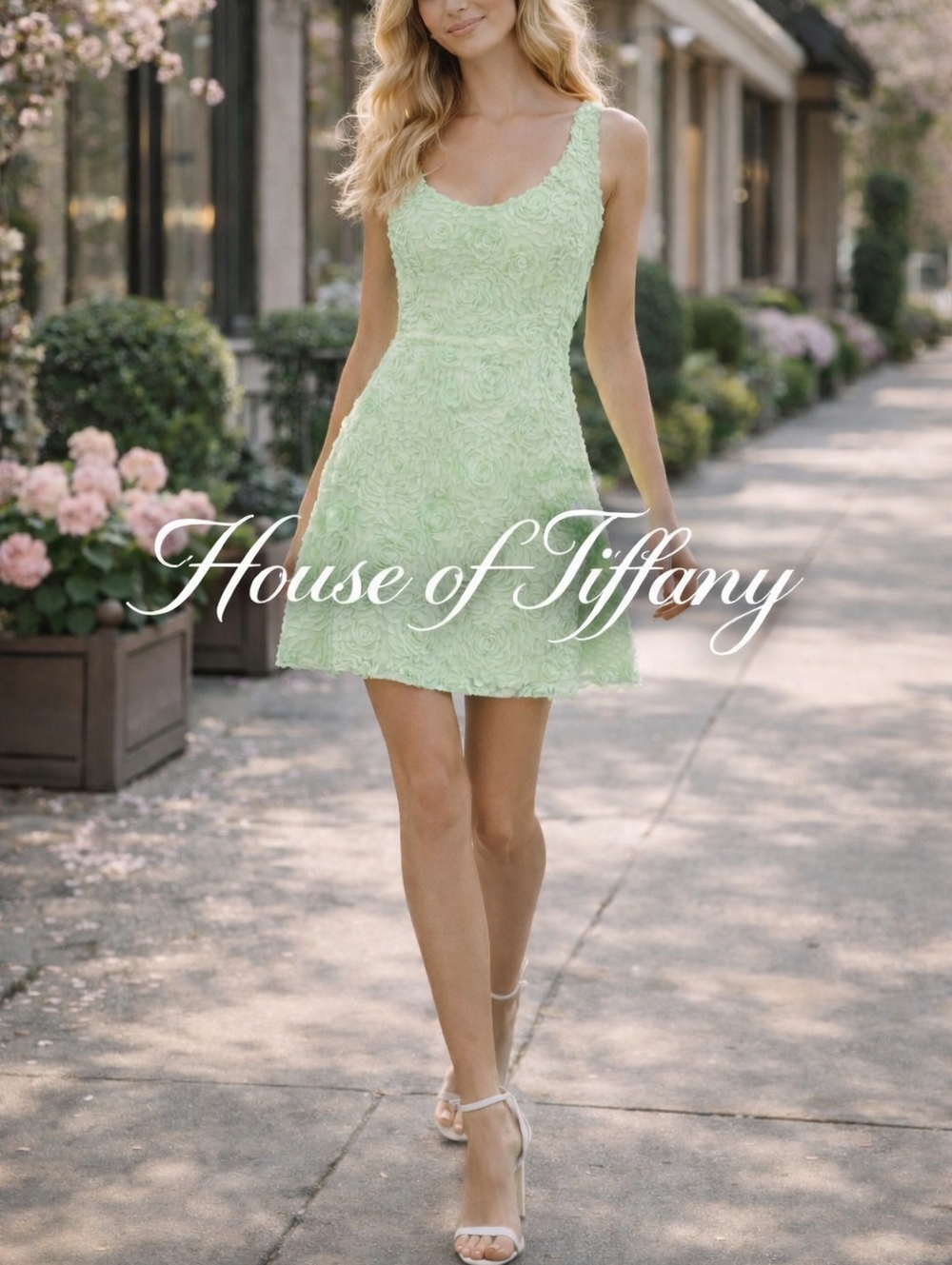 NWT Kensie Mint 3D Floral Dress